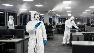 Disinfection and decontamination service for a commercial facility