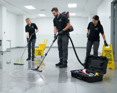 Emergency response cleanup of an affected facility area