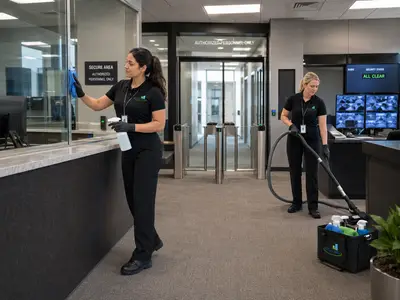 Secure, access-controlled facility cleaned discreetly