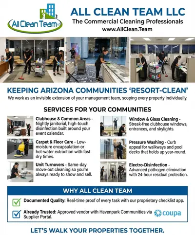 HOA clubhouse and community common-area cleaning