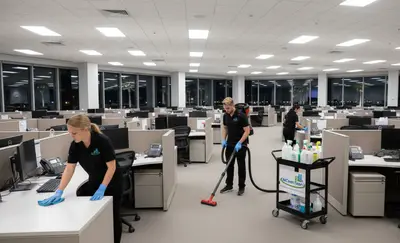 All Clean Team staff cleaning a commercial office
