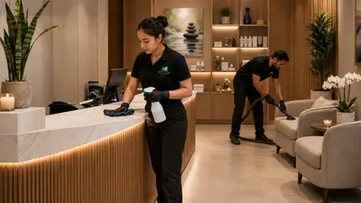 Sanitized spa treatment room and wellness area